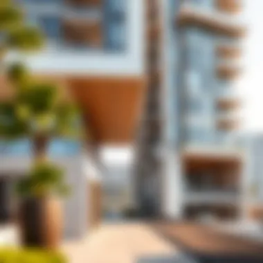 Modern architectural details of Intercontinental Residence building