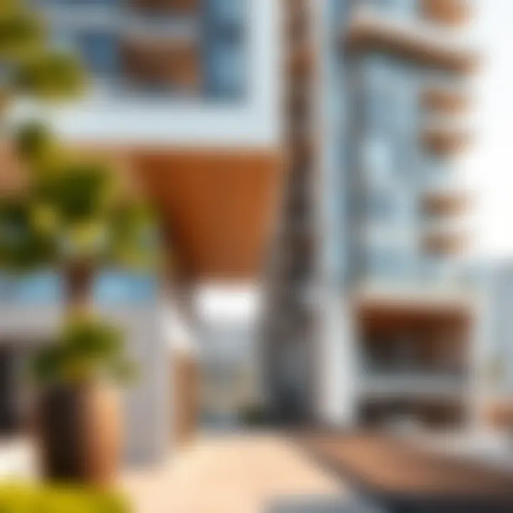 Modern architectural details of Intercontinental Residence building