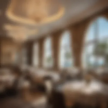 Sophisticated Atmosphere of JBR Fine Dining Elegant interior of a fine dining restaurant in JBR