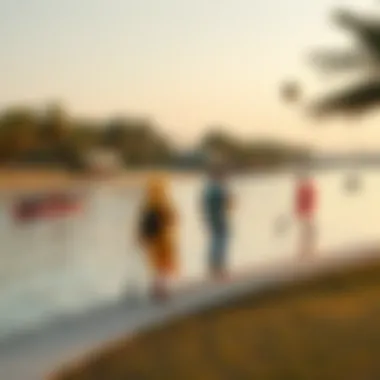 Visitors enjoying recreational activities by Khalid Lake