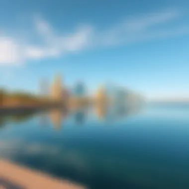 The beautiful skyline surrounding Khalid Lake