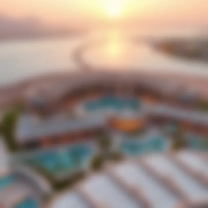 Stunning aerial view of Khalifa Al-Fursan Resort showcasing its architectural marvels