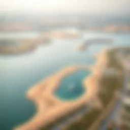 Aerial view of Lake Khudairah showcasing its serene waters