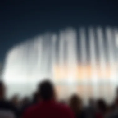Spectators mesmerized by the fountain's display