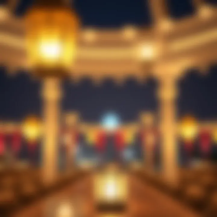 Ramadan Lanterns: Light and Celebration Festive lanterns illuminating a dining space for Ramadan