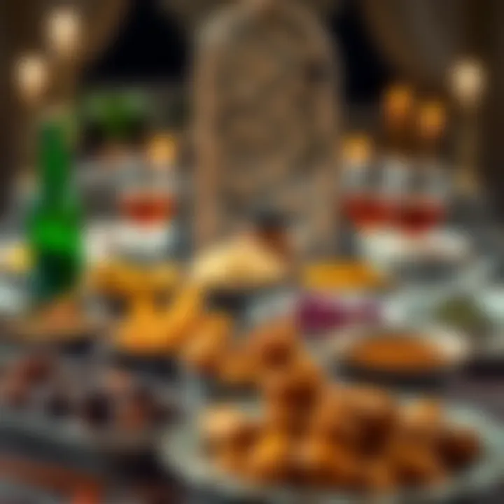A Traditional Iftar Feast Traditional iftar spread featuring dates and Arabic dishes