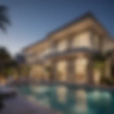 Seamless Integration of Outdoor Spaces Luxurious villa facade integrating outdoor spaces