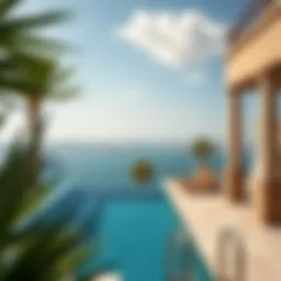 Stunning view of a private pool in a luxury hotel