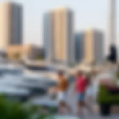 Vibrant lifestyle in Dubai's marina neighborhood