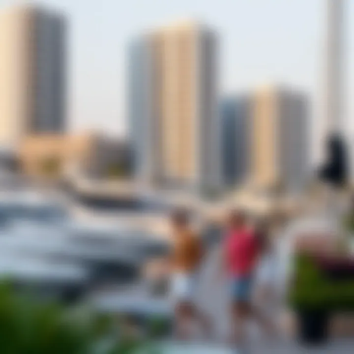 Vibrant lifestyle in Dubai's marina neighborhood