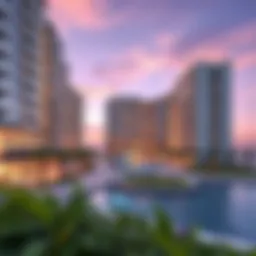 Stunning view of Marina Residence architecture