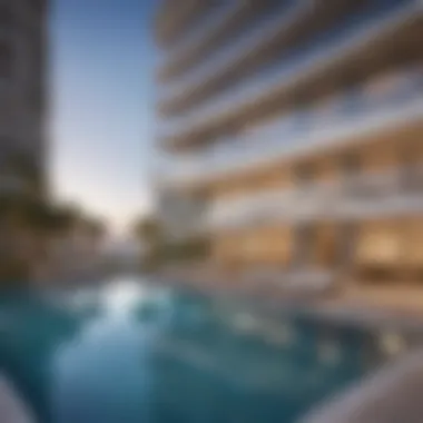 Luxurious amenities available at Marina Terrace Tower, highlighting the pool area