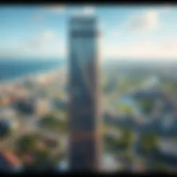 Aerial view showcasing the intricate design of the Maze Tower