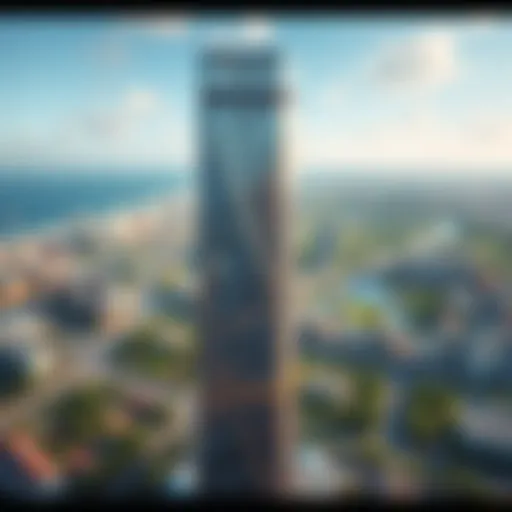 Aerial view showcasing the intricate design of the Maze Tower