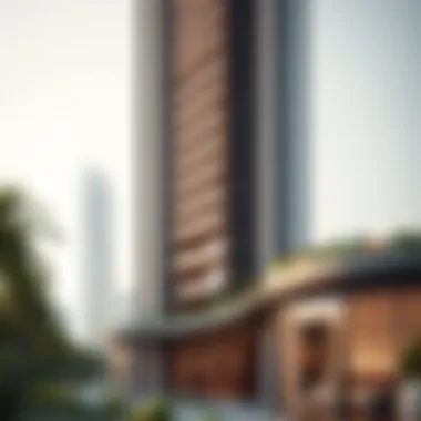 Architectural Facade of Maze Tower Facade detailing of the architectural innovation of Maze Tower