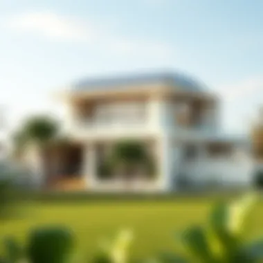 Eco-friendly home with solar panels and sustainable materials