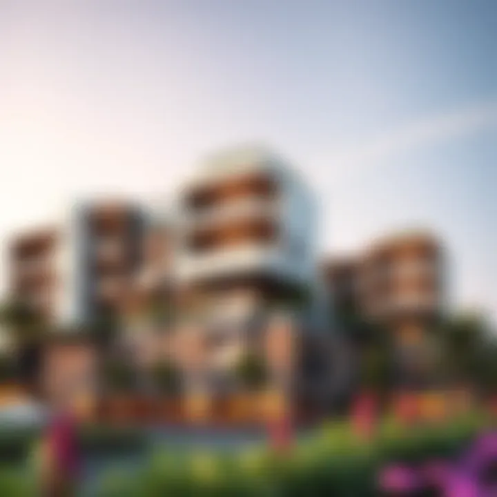 Urban apartment complex showcasing innovative architectural styles