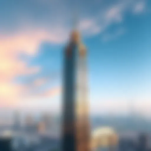 Aerial view showcasing the grandeur of Mont Rose Tower against the Dubai skyline