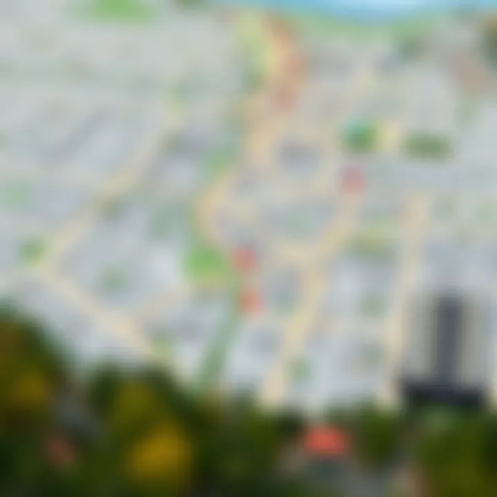 Muroor Road Neighborhood Map A detailed map highlighting key neighborhoods accessible via Muroor Road