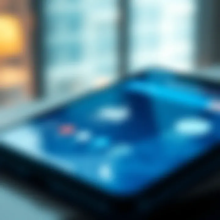 Digital Banking Experience in Dubai Close-up of a banking app interface on a smartphone