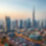 Dubai's Banking Skyline A panoramic view of Dubai's skyline with banks highlighted