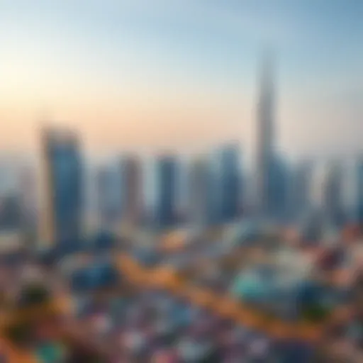 Dubai's Banking Skyline A panoramic view of Dubai's skyline with banks highlighted