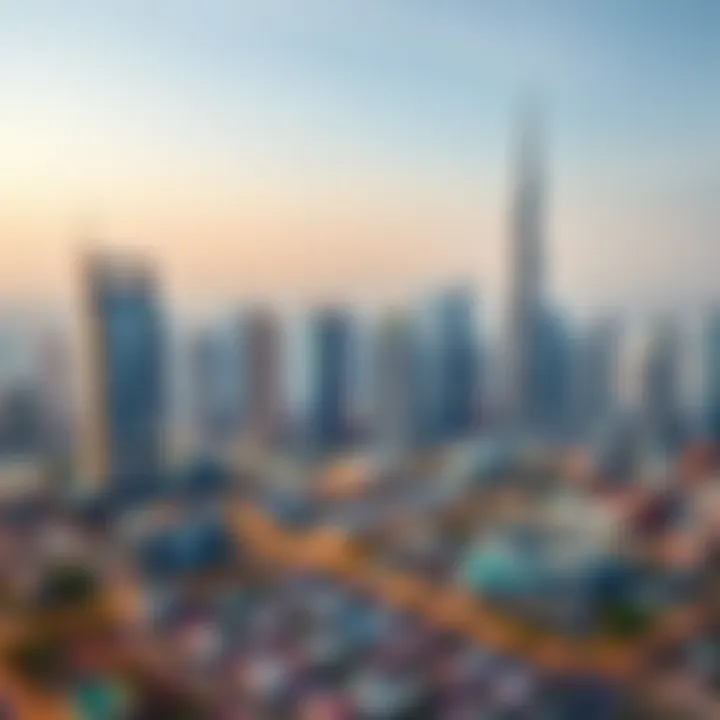 Dubai's Banking Skyline A panoramic view of Dubai's skyline with banks highlighted