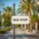 Bus stop sign in Burjuman area