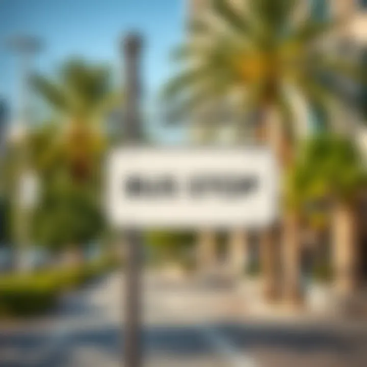 Bus Stop Sign in Burjuman Bus stop sign in Burjuman area