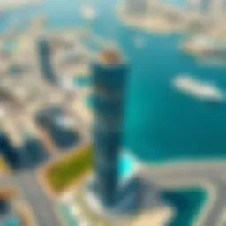 Aerial view of Prime Tower in Business Bay