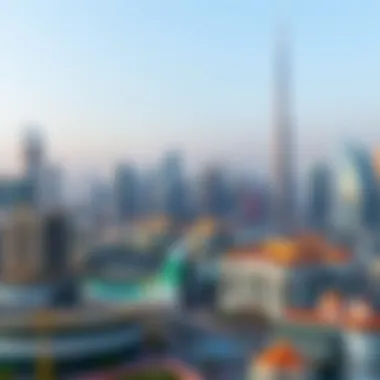 Panoramic view of Dubai skyline showcasing modern architecture