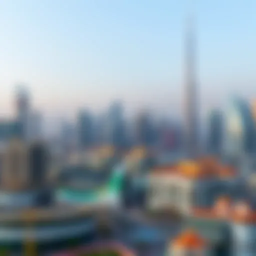 Panoramic view of Dubai skyline showcasing modern architecture