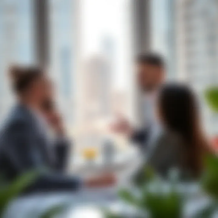 Real estate agent discussing investment opportunities with clients