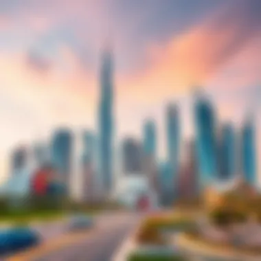 Dubai's Modern Skyline Vibrant skyline of Dubai showcasing modern architecture