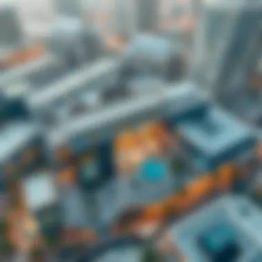 Aerial view of Nakheel Mall showcasing its proximity to metro stations