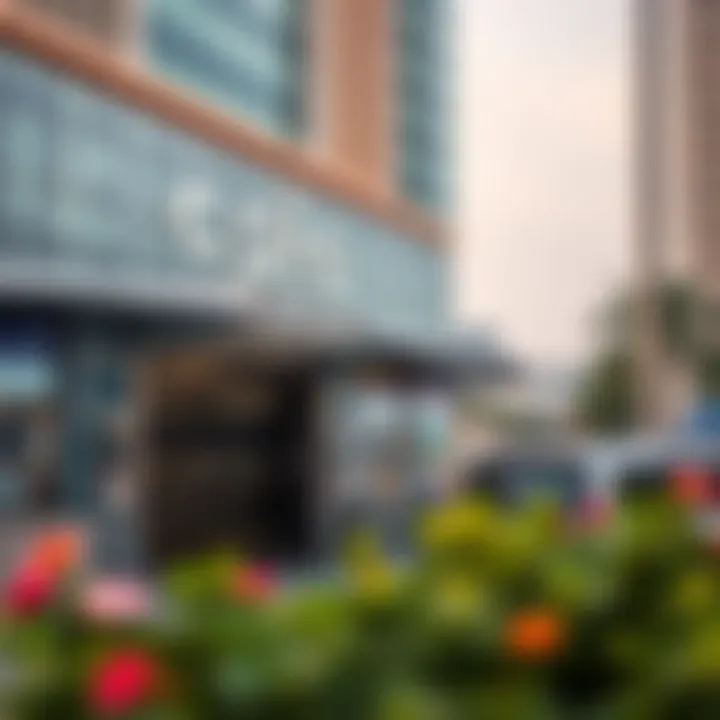 Metro station entrance near Nakheel Mall