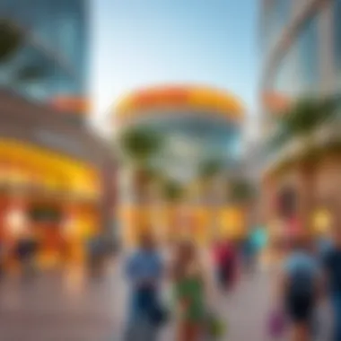 Vibrant surroundings of Nakheel Mall with active foot traffic