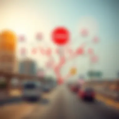 Overview map of Dubai's major roads with speed limits