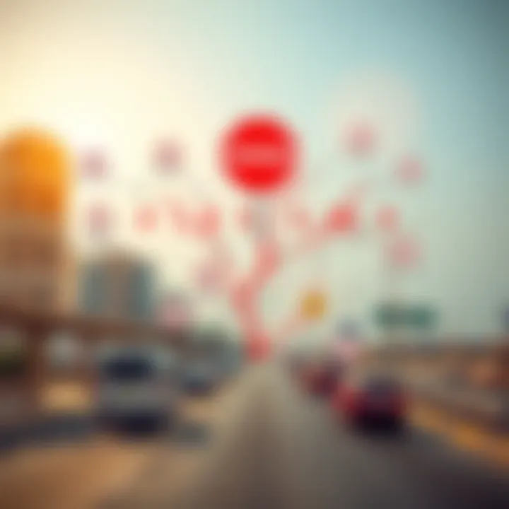 Overview map of Dubai's major roads with speed limits