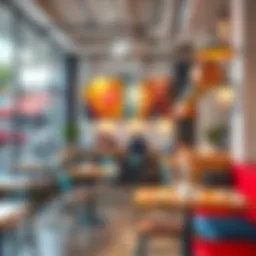 Vibrant cafe interior reflecting modern design