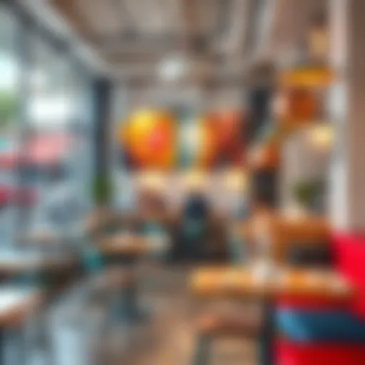 Vibrant cafe interior reflecting modern design