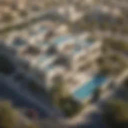 Aerial view of luxurious villas in Dubai