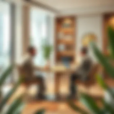 A professional consultation scene in a financial office