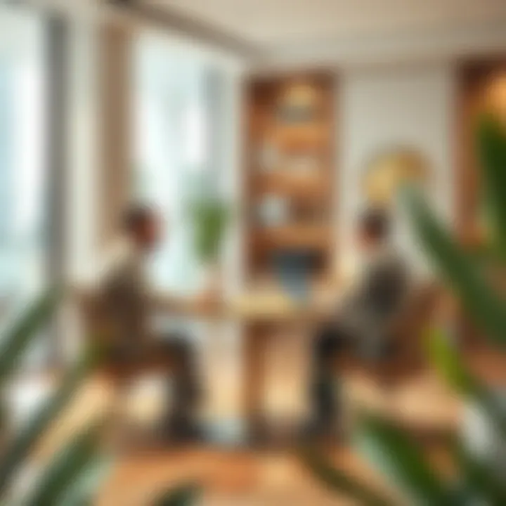 A professional consultation scene in a financial office