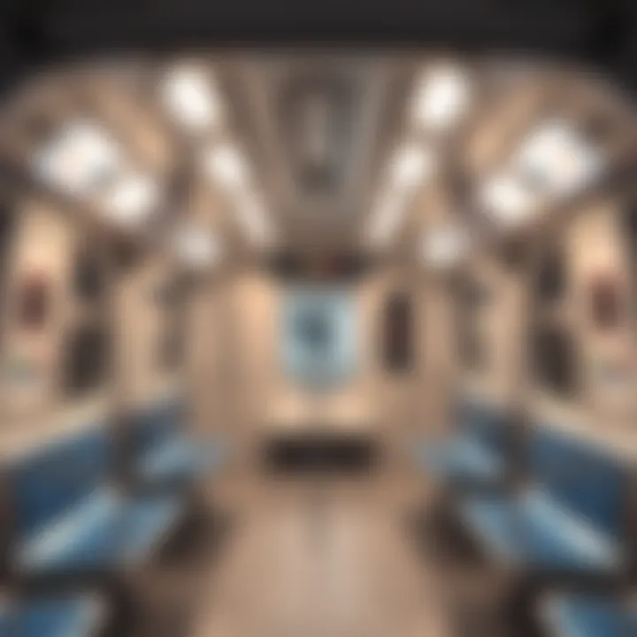 Interior view of a Dubai metro train during peak hours