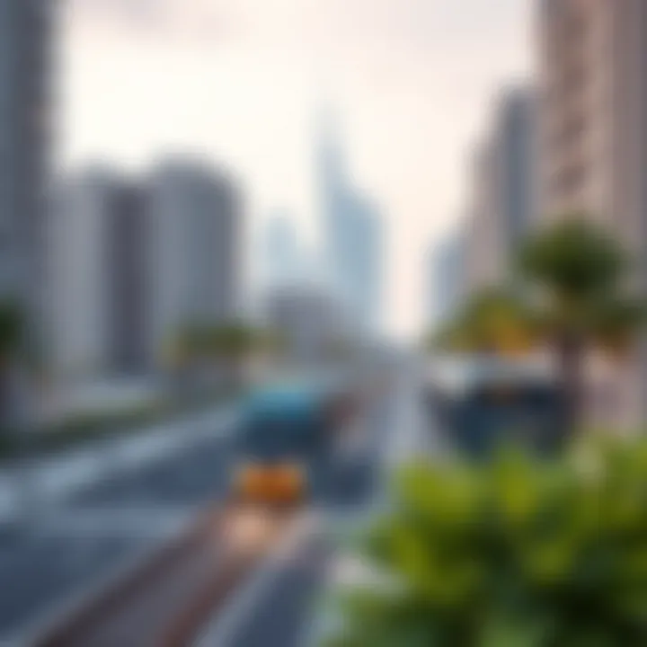 Real estate development near a metro station in Dubai