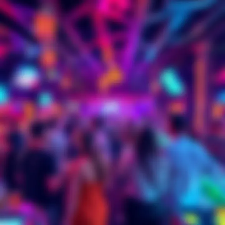 A bustling nightlife venue filled with guests enjoying music and drinks