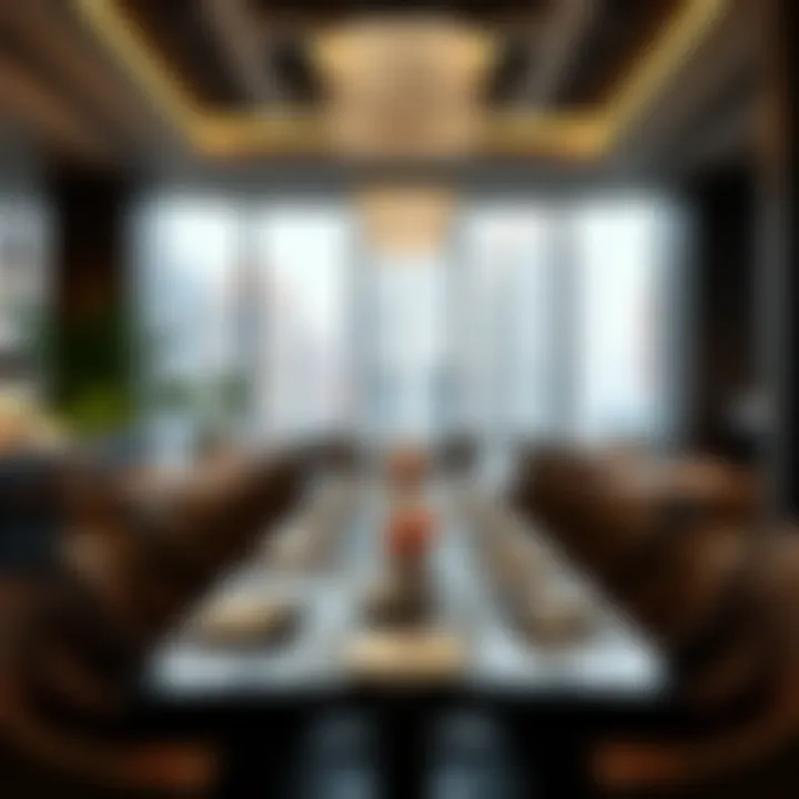 Gourmet Dining Experience at Paramount Elegant dining space within the Paramount Hotel Residence featuring gourmet cuisine