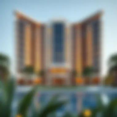 A Modern Marvel in Dubai Stunning exterior view of the Paramount Hotel Residence showcasing modern architecture