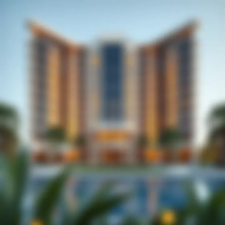 A Modern Marvel in Dubai Stunning exterior view of the Paramount Hotel Residence showcasing modern architecture